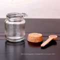 120ml round glass spice storage bottle with cork and Wooden spoon